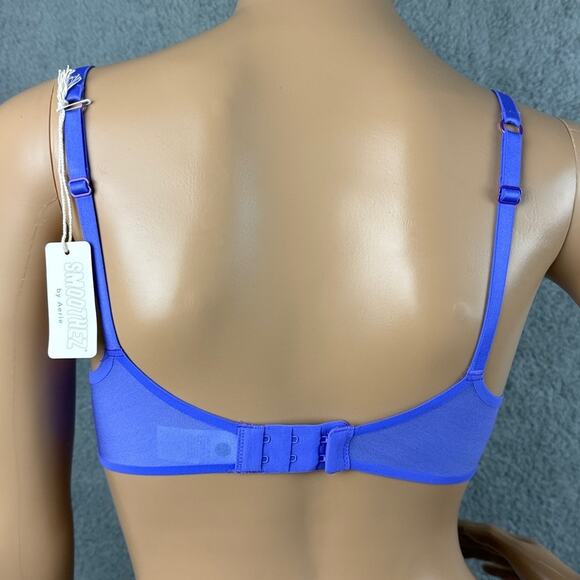 Aerie Smoothez Mesh Balconette Bra Unlined Underwire Purple Size 32C NWT - Picture 2 of 4
